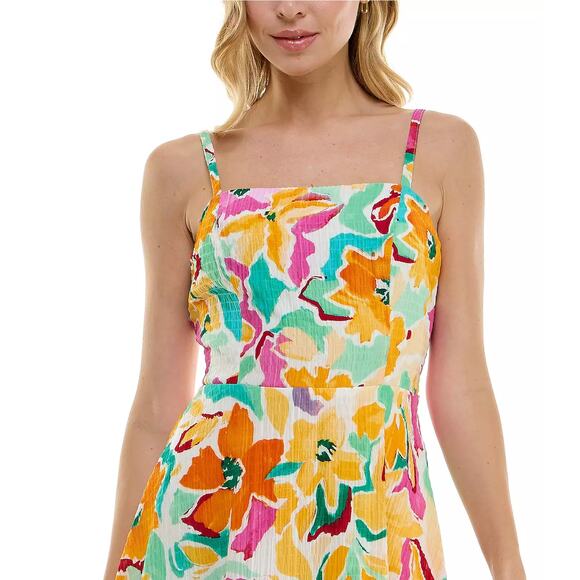 Lily Rose Multicolor Floral Print Sleeveless Mini Dress Sundress Medium Colorful - Picture 4 of 10